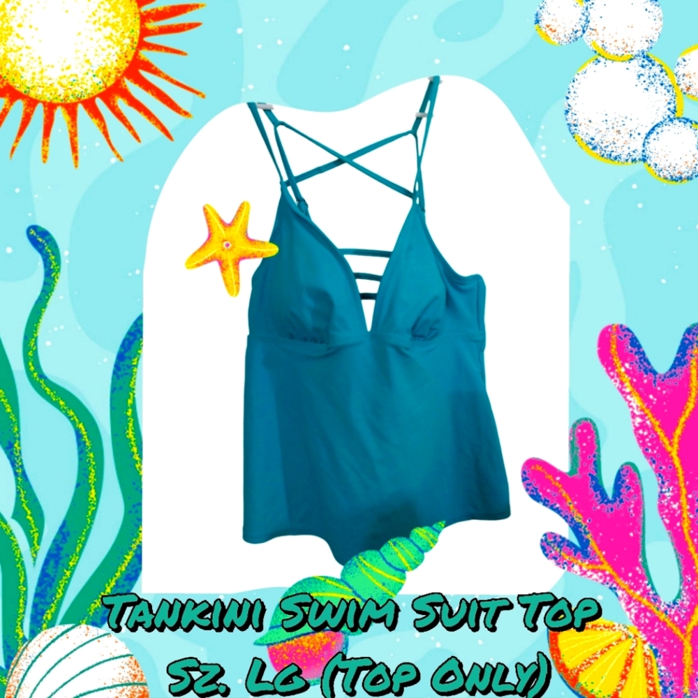 Teal Tankini Swim Top